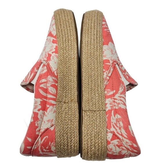 Vans Tropical Floral Platform Espadrilles Shoes Deep Sea Coral Size W9.5 M8 - Picture 6 of 10